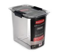 Rubbermaid Brilliance Lot de 12 récipients hermétiques pour garde-manger avec couvercle pour farine, sucre et riz Transparent/gris