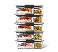 Rubbermaid Brilliance Meal Prep Containers, 2-Compartment Food Storage Containers, 2.85 Cup