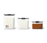 Rubbermaid Brilliance Plastic Food Storage Pantry Baking Set of 3 Containers with Lids (6 Pieces Totat), Dishwasher Safe, BPA-Free