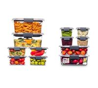 Rubbermaid Brilliance Storage 2108390 Lot de 24 couvercles en plastique sans BPA, anti-fuite, transparent