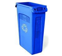 Rubbermaid Collecteur de déchets en plastique - capacité 87 l, canaux d'aération bleu - Centre de tri des déchets Centres de tri des