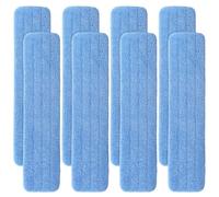 Rubbermaid Commercial Lot de 8 tampons de rechange en microfibre pour tête de balai plat 61 cm - Recharges de nettoyage commerciales humides et sèches réutilisables pour tout système de balai plat en