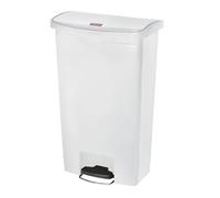 Poubelle à pédale frontale large blanche 68L Slim Jim Step-On PRODUIT RETIRE - Polyéthylène 6800 cl Blanc