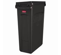Rubbermaid Commercial Products 1956187 Slim Jim Collecteur de déchets avec conduits d'aération, plastique, 87 L, marron