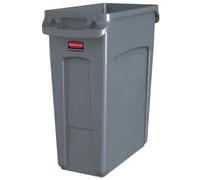 Rubbermaid Commercial Products 1971258 Collecteur à Déchets Slim Jim avec conduits d'aération 60 l Gris