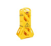 Rubbermaid Commercial Products Barrière Mobile de Sécurité Jaune Extensible 4m - Avec Roulettes, Pliable, Résistante, Pour Fuites, Entretien, Zones à Risque - FG9S1100YEL
