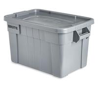 Rubbermaid Commercial Products BRUTE Bac de Rangement avec Couvercle 75 L Gris - Résistant & Réutilisable pour Garage, Déménagement, Camping, Cuisine, Entrepôt - FG9S3100GRAY