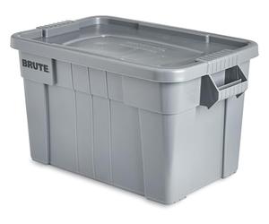 Rubbermaid Commercial Products BRUTE Bac de Rangement avec Couvercle 75 L Gris - Résistant & Réutilisable pour Garage, Déménagement, Camping, Cuisine, Entrepôt - FG9S3100GRAY