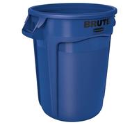 Rubbermaid Commercial Products BRUTE Conteneur À Déchets 121 L Bleu - Bac Rond Renforcé Avec Canaux De Ventilation Pour Tri Et Collecte Professionnelle - FG263200BLUE
