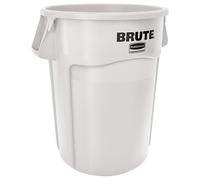 Rubbermaid Commercial Products BRUTE Conteneur À Déchets, 166 L Blanc - Bac Rond Renforcé Avec Canaux De Ventilation Pour Cuisine, Laboratoire Et Zones À Exigences Sanitaires - 1779740