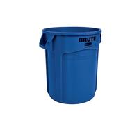 Rubbermaid Commercial Products BRUTE Conteneur À Déchets, 76 L Bleu - Bac Rond Renforcé Avec Canaux De Ventilation Pour Chantier, Cuisine Ou Entrepôt - FG262000BLUE