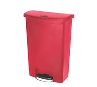 Rubbermaid Commercial Products 1883570 Poubelle en résine avec marche avant Rouge 90 l