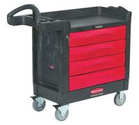 Rubbermaid Commercial Products Commercial Products FG451388BLA Charriot 4 Tiroirs Trademaster, Noir