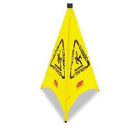 Rubbermaid Commercial Products Commercial Products FG9S0100YEL Cône de Sécurité Parapluie 76 cm avec Mention « Attention » Imprimée et Symbole de Sol Humide, Jaune