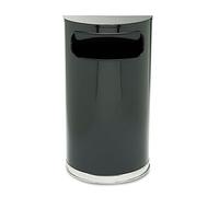 Rubbermaid Commercial Products Commercial Products FGSO820PLBK Réceptacle de Déchets de Séries Européen et Métallique, 34 L, Acier Inoxydable, Demi-Lune, Noir/Chrome