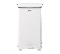 Rubbermaid Commercial Products FGST12EPLWH Poubelle à Pédale 45 L The Defenders Acier, avec Revêtement en Plastique, Blanc