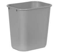 Rubbermaid Commercial Products Corbeille Plastique à Papier 26 l | Pour Bureau, Salle de Bain, Chambre - Design Compact, S’adapte Sous Bureau ou Évier | Gris | FG295600GRAY