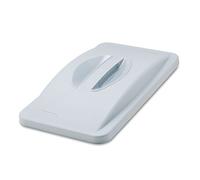 Rubbermaid Commercial Products Couvercle à Poignée Slim Jim 87 L | Accessoire Plastique pour Conteneur Rectangulaire | Gris Clair, FG268888LGRAY