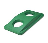 Rubbermaid Commercial Products Couvercle de Recyclage Slim Jim | Ouverture pour bouteilles et canettes, Polyéthylène haute densité, Résistant aux UV | Pour 60 L & 87 L, Vert