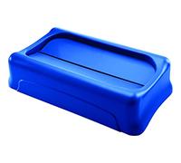 Rubbermaid Commercial Products FG267360BLUE Couvercle Basculant Slim Jim, Bleu