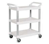 Rubbermaid Commercial Products FG342488OWHT Chariot de Service En Plastique, 3 Étagères, Écru