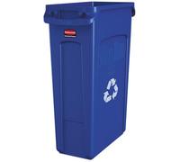 Rubbermaid réf 3540-07 slim jim poubelle de tri sélectif avec aérations 558 x 279 x 762 mm 87 litres bleu générique Bleu