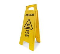 Rubbermaid Commercial Products FG611277YEL Signalisation de Sol Double Face Products avec Mention « Caution/Wet Floor » (Attention, Sol Humide), Jaune