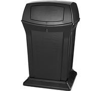 Rubbermaid Commercial Products FG917188BLA Poubelle, 170 L, Carrée Ranger avec 2 Portes, Noir