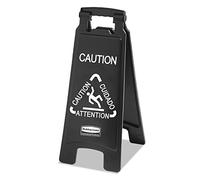 Rubbermaid Commercial Products Panneau d'Avertissement Double Face | En Polypropylène avec Message Multilingue | 1867505, Jaune