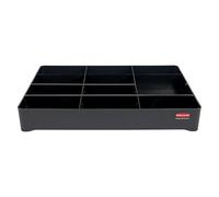 Rubbermaid Commercial Products Plateau Organisateur D’Accessoires Noir - Bac Modulable Pour Produits Et Fournitures D’Entretien, Compatible Chariots D’Hôtellerie - 2124078