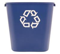 Rubbermaid Commercial Products Poubelle de Recyclage 26,5 l | Pour Bureau, Salle de Bain, Chambre, Format Compact pour Sous-Bureau ou Évier, Plastique Résistant | Bleu Symbole Recyclage | FG295673