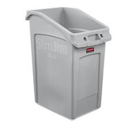 Rubbermaid Commercial Products Poubelle Slim Jim sous comptoir 87L Gris - Conteneur Rectangulaire Avec Canaux de Ventilation, Format Gain de Place Pour Cuisine Professionnelle - 2026721