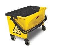 Rubbermaid Commercial Products Seau HYGEN 66 cm avec Presse Intégrée Jaune - Système Essorage sans Contact pour Nettoyage Professionnel Intensif - FGQ90088YEL