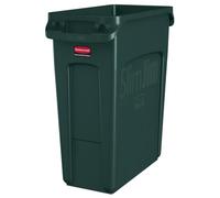 Rubbermaid Commercial Products 1955960 Slim Jim Collecteur de déchets avec conduits d'aération, plastique, 60 L, vert
