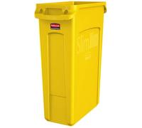 Rubbermaid Poubelle à pédale frontale large 90 L blanche Plastique 90637 x 813 mm