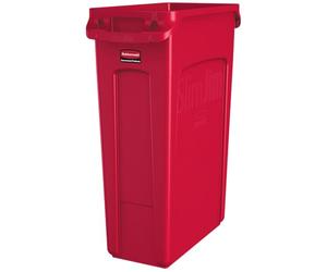 Rubbermaid Commercial Products Slim Jim Collecteur Ventilé Rectangulaire | En Plastique pour Cuisine et Bureau | 87 L, Rouge