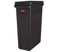 Rubbermaid Commercial Products Slim Jim Poubelle Rectangulaire 87 l | Collecteur Avec Canaux de Ventilation, Pour Cuisine, Bureau, École, Entrepôt, Espaces Restreints | Marron | 1956187