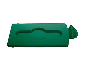 Rubbermaid Commercial Products Slim Jim Station de Recyclage Couvercle Fermé Vert - Solution Modulaire pour Collecte Sélective en Zone Accueil ou Service - 2007884