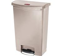 Rubbermaid Commercial Products 1883552 Slim Jim Step On collecteur à pédale en résine version large 90L - Beige