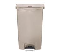 Rubbermaid Commercial Products Slim Jim Step On collecteur 68 L Beige - Poubelle À Pédale Frontale Avec Couvercle Silencieux et Format Compact, Pour Hôpitaux, Établissements de santé - 1883460