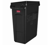 Rubbermaid Poubelle à pédale Slim Jim 50 L Noir Noir