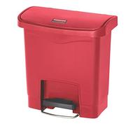 Rubbermaid Commercial Products Streamline Conteneur Pédale À Déchets 15 L Rouge- Bac Compact Avec Ouverture Sans Contact Pour Déchets Médicaux En Milieu Hospitalier - 1883563