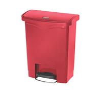 Rubbermaid Commercial Products Streamline Conteneur Pédale À Déchets 30 L Rouge - Bac Hygiénique Compact À Fermeture Silencieuse Pour Déchets Médicaux En Établissements De Soins - 1883564