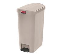 Rubbermaid Commercial Products Streamline Conteneur Pédale À Déchets 50 L Beige - Bac À Couvercle Silencieux Et Profil Mince Pour Déchets Médicaux En Cabinet Ou Hôpital - 1883459