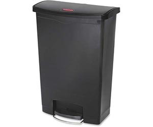 Rubbermaid Commercial Products Streamline Conteneur Pédale À Déchets 90 L Noir - Bac Slim Avec Couvercle Silencieux Et Ouverture Sans Contact Pour Déchets Médicaux - 1883615