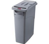 Rubbermaid Commercial Slim Jim documents Confidentiels Poubelle avec couvercle, 16 Gallon, gris, Fg9 W2500lgray