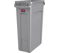 Rubbermaid Corbeille Slim Jim avec conduits d'aération, gris