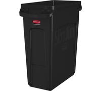 Rubbermaid Corbeille Slim Jim avec conduits d'aération noir