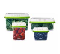 Rubbermaid FreshWorks Lot de 8 boîtes de conservation de produits de taille moyenne et grande avec couvercles