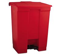 Rubbermaid Poubelle à pédale en plastique - capacité 70 l coloris rouge - collecteur de déchets collecteur de déchets universel collecteur de tri conteneur à déchets conteneur à ordures poubelle poubelle à déchets poubelle à ordures poubelle à pédale